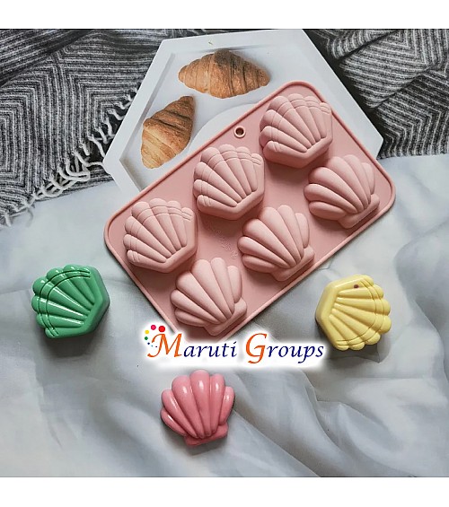 Big Sea Shell Silicone Madeleine Shell Molds – 6 Cavity Cookies Bakeware