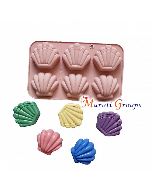 Big Sea Shell Silicone Madeleine Shell Molds – 6 Cavity Cookies Bakeware