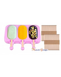 3 Cavity Ice-Cream mould with sticks / Popsicle 