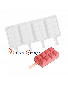 4 Cavity Slab Ice-Cream mould with sticks / Popsicle 