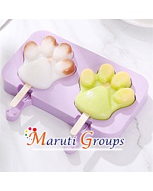 2 Cavity Dog Paw Ice-Cream mould with sticks / Popsicle 