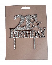 21st Birthday Cake Topper for cake decorating - Bronze 