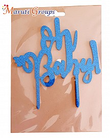 Oh Baby Cake Topper for cake decorating - Blue