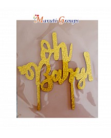 Oh Baby Cake Topper for cake decorating - Gold