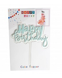 Happy Birthday Cake Topper for cake decorating - Blue