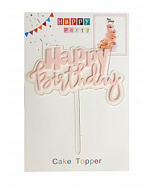 Happy Birthday Cake Topper for cake decorating - Pink