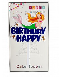 Mermaid Tail Happy Birthday Cake Topper for cake decorating 