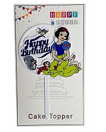 Snow-white Happy Birthday Cake Topper for cake decorating 