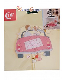 Just Married Cake Topper for cake decorating - Pink