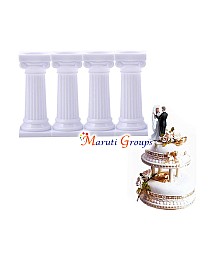 4PCS Grecian Pillars Cake Stand - Cake Support Rods (7.5cm, 12.5cm, 17.5cm) | Wedding Cake Decoration