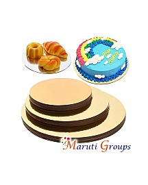 6pc Cake Board - 35cm - Round Gold 