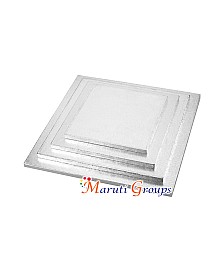 Cake Board - 30cm / 10" - Square Silver Thickness 12mm