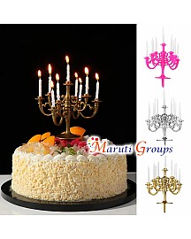 Chandelier / Candelabra Candle Holder Birthday Cake Topper Wrappers with Candles