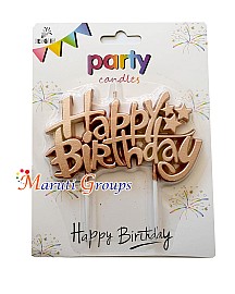 Happy Birthday Candle for Cake Decorating - Rose gold