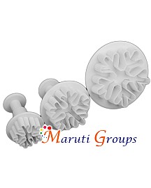 3pc Snowflake plunger cookie cutter