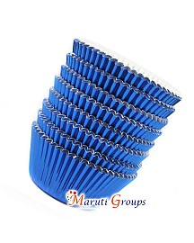 100 Pieces Foil Cupcake Liners Baking Cups Muffin Tins Treat Cups Foil Metallic Cupcake Liners for Weddings,Birthdays,Baby Showers - Blue Size : 10.5cm