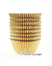 100 Pieces Foil Cupcake Liners Baking Cups Muffin Tins Treat Cups Foil Metallic Cupcake Liners for Weddings,Birthdays,Baby Showers - Gold Size : 10cm