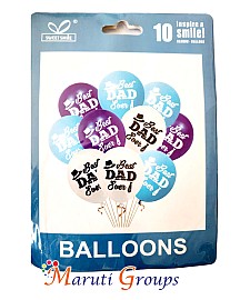 10pc Best Dad Ever /  Happy Fathers Day Balloon 