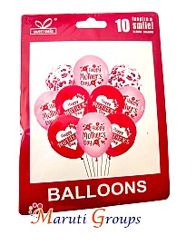 10pc Happy Mothers Day / Heart Balloon 