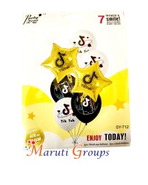 7pc TikTok Balloon Helium / Air - Gold- Design 1