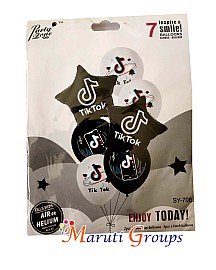 7pc TikTok Balloon Helium / Air - Black and White - Design 3