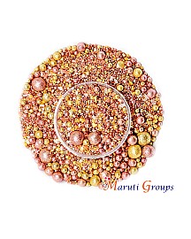 Crystal Fantasy Rose Gold Sprinkles - 100g - Pearl Balls - Colours: Yellow, Gold and Rose Gold