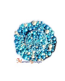 Dragees Baby Blue / Baby Shower Glitter Sprinkles - 100g - Pearl Balls - Colours:  Blue And White