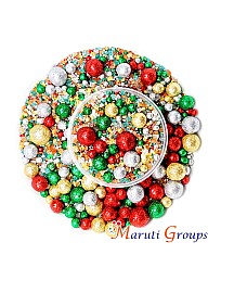 Crystal Fantasy Xmax Mix / Christmas Sprinkles - 100g - Pearl Balls - Colours: Red, Gold, Silver and Green