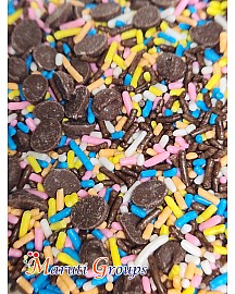 Vermicelli Chocolate Chip Mix Sprinkles Rainbow Party Toppings, Baking & Cake Decoration - 50g