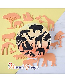 Savannah / Wildlife Safari elements Biscuit Stamp Cookie Cutter & Embosser /  DIY Stamp Size : 23cm x 13cm