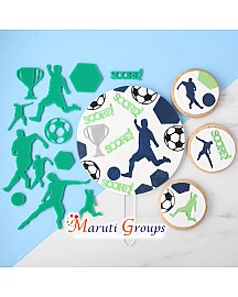 SCORE! Soccer / Football elements Biscuit Stamp Cookie Cutter & Embosser /  DIY Stamp Size : 23cm x 13cm