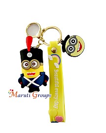 Minions (Amy) - 3D Keyring - Approx Big Size : 5cm x 5cm Color : Blue , Design 2