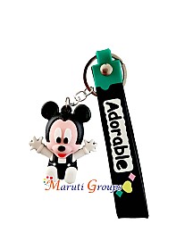 Baby Mickey Mouse Keyring - Baby Black Color - Approx Small Size : 5.3cm x 4cm - 3D Keyring