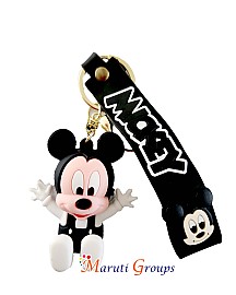 Baby Mickey Mouse Keyring - Baby Black Color - Approx Big Size : 7cm x 5cm - 3D Keyring