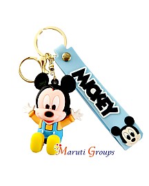 Baby Mickey Mouse Keyring - Baby Blue Color - Approx Big Size : 7cm x 5cm - 3D Keyring