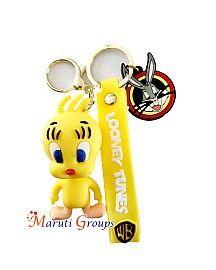 Looney Tunes Cartoons -Tweety Keyring - Color - Yellow - 3D Keyring