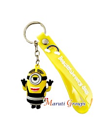 Minions (Prison) - 3D Keyring - Approx Small Size : 4 cm x 4cm Color : Black, White and Yellow  , Design 3