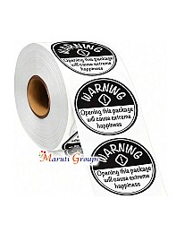 500pcs Gift Sealing -  Parcel Stickers, Gift Tags, Thank You Sealing Stickers For Envelopes, Black & White Warning & Happy Tags, Round Warning Sticker 1 Inch/ 2.5cm Diameter.