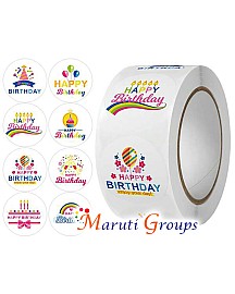 500pcs Happy Birthday Sticker Labels For Baking Packaging, Wedding Gifts Decor, Jar, Storage Box, Canister