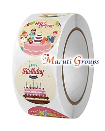 Happy Birthday Sticker & Envelope Gift Packaging Bag With 8 Different Style Seal Stickers