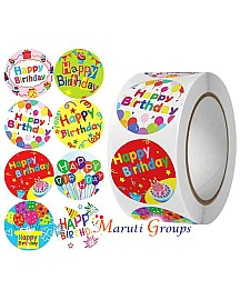 500pcs Happy Birthday Sticker Labels For Baking Packaging, Wedding Gifts Decor, Jar, Storage Box, Canister