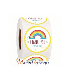 1pc Roll / 500pcs Thank You Sticker Labels For Baking Packaging, Wedding Gifts Decor, Jar, Storage Box, Canister