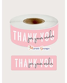 120pcs/roll Kraft Paper Thank You Stickers Labels rectangle Sealing Stickers for Small Bsuiness Packages Gifts Bags Wedding decor