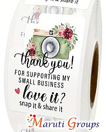 500pcs Thank You Sticker Labels For Baking Packaging, Wedding Gifts Decor, Jar, Storage Box, Canister / Vintage Flower Camera Design Stickers