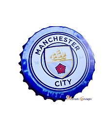 Manchester City Vintage Bottle Cap / Beer Premium Quality Vintage Style Metal Bottle Cap Bar Sign Size - 41cm