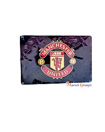 Manchester United Vintage Wall Poster / Beer Premium Quality Vintage Style Metal Bar Sign Rectangle Shape Metal Wall Plate Size - 20cm x 30cm